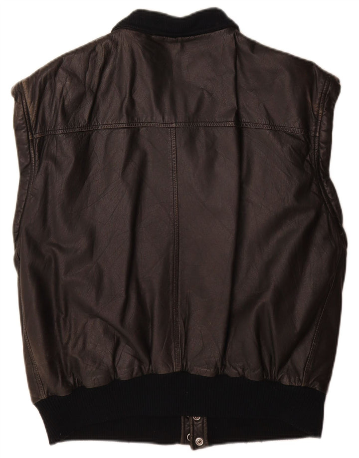 Gatto Herre Læder Gilet UK 38 Medium Sort