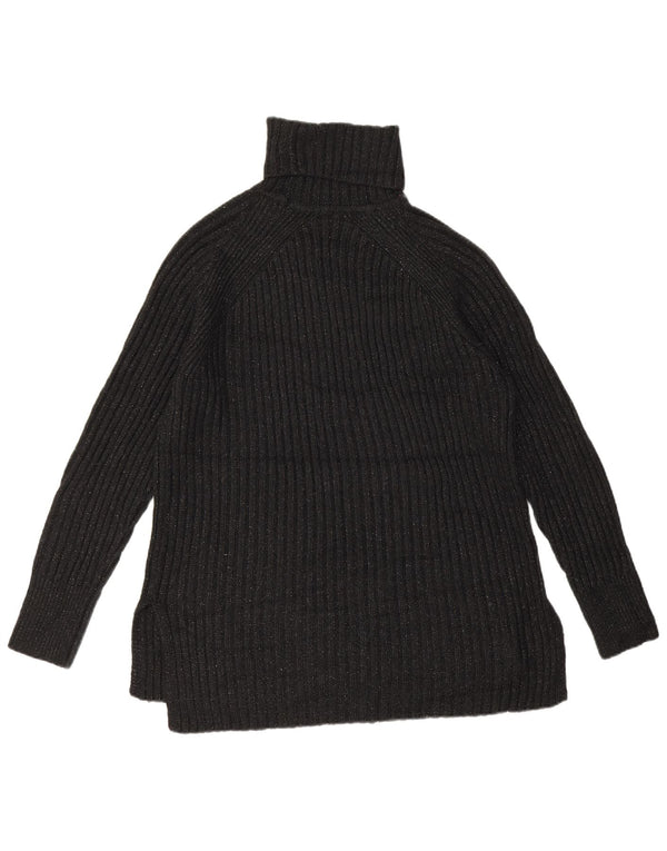 Marks & Spencer Dame Rullehals sweater UK 14 Medium Black Flecked