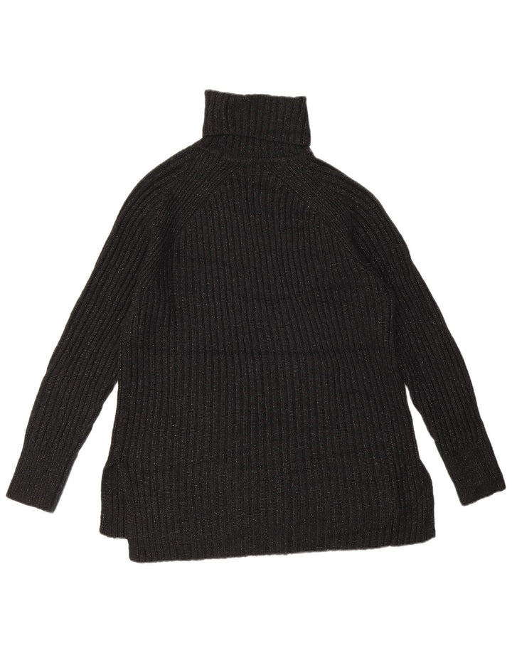 Marks & Spencer Dame Rullehals sweater UK 14 Medium Black Flecked