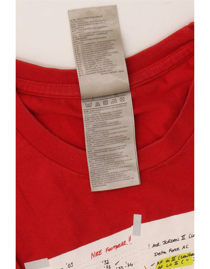 Nike Herre Regular Graphic T-Shirt Top Stor Rød Bomuld