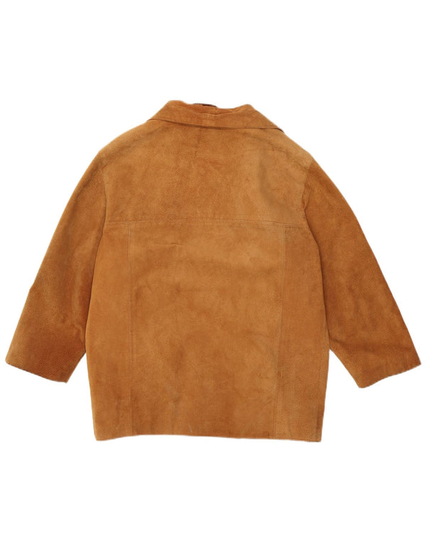 Vintage dame ruskindsjakke IT 48 XL brunt læder