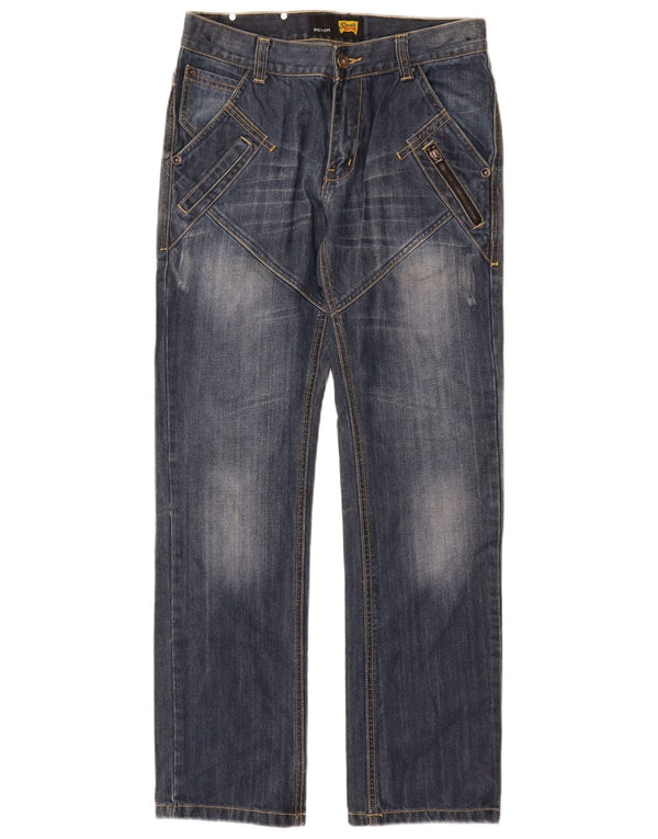 Vintage lige jeans til drenge 13-14 år W28 L30 blå bomuld