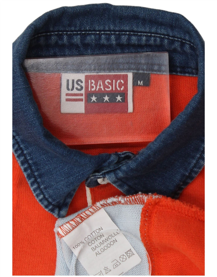 Basic Langærmet Rugby Polo Shirt til mænd Medium rødstribet bomuld