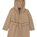 Zara Overfrakke med hætte til kvinder UK 14 Medium Beige Polyester