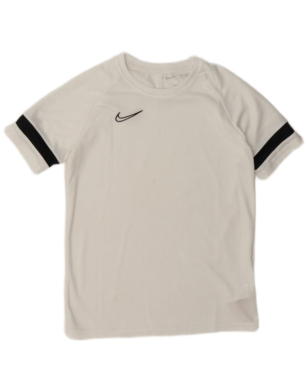 Nike Dri Fit T-Shirt Top 13-14 år XL Hvid Colourblock Polyester