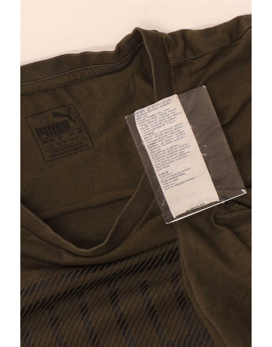 Puma Herre Grafisk T-Shirt Top Stor Grøn Bomuld