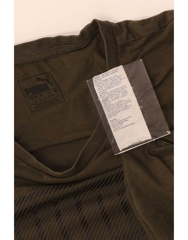 Puma Herre Grafisk T-Shirt Top Stor Grøn Bomuld