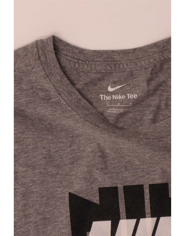 Nike grafisk T-shirt top mellem grå bomuld til mænd