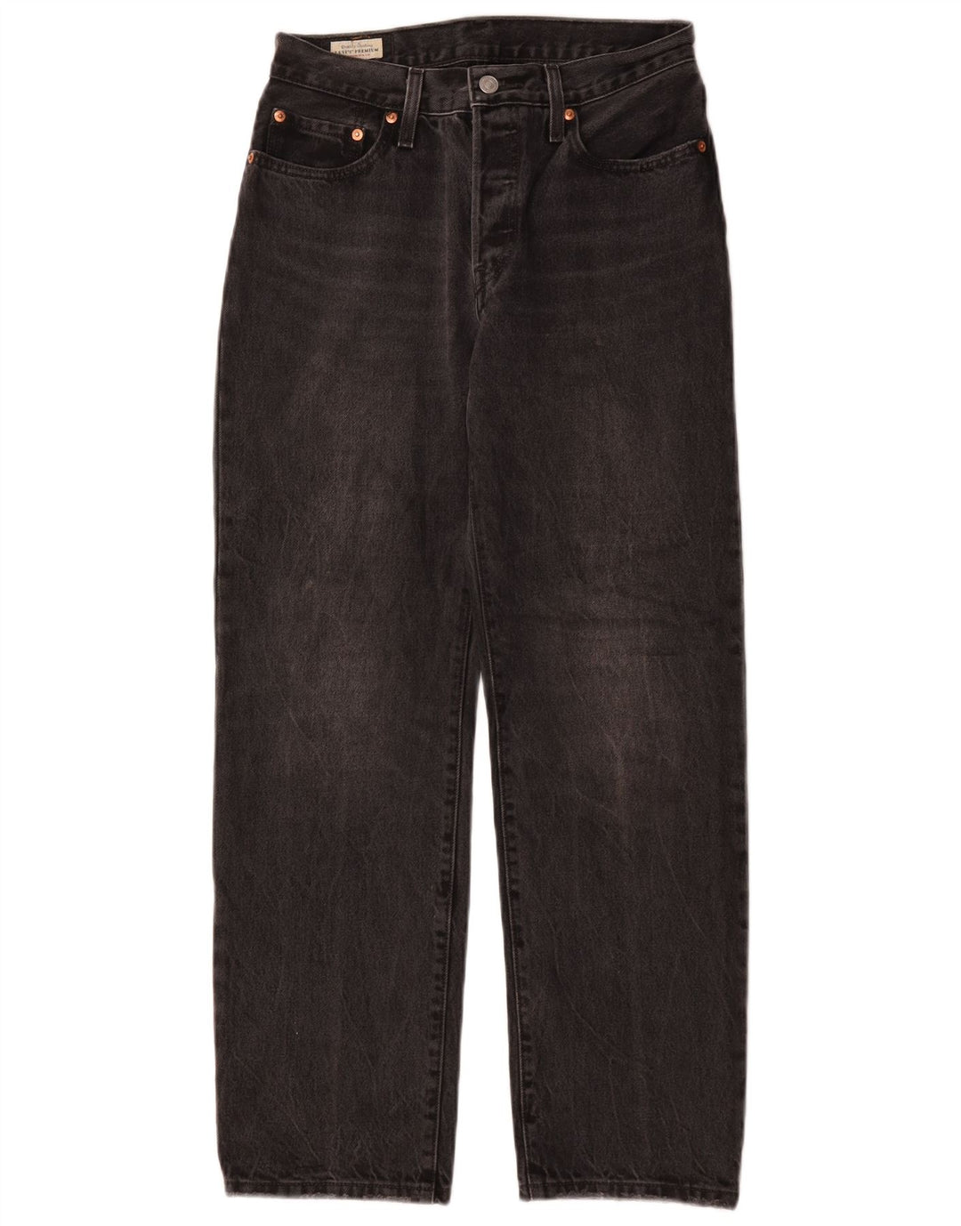 Levi's Herre 501 lige jeans W26 L30 sort bomuld