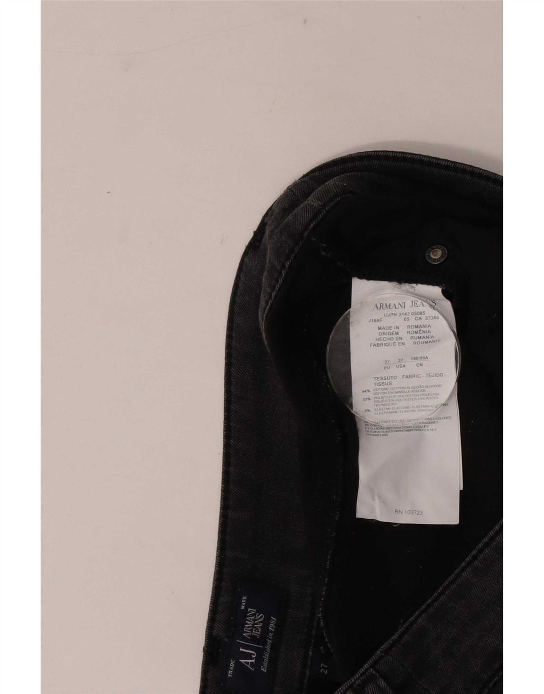 Armani Dame Slim Jeans W27 L28 Sort Bomuld