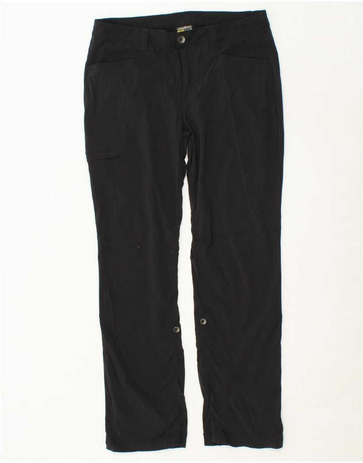 EDDIE BAUER Womens Straight Cargo Trousers US 12 Large W34 L30 Black Vintage Eddie Bauer and Second-Hand Eddie Bauer from Messina Hembry 
