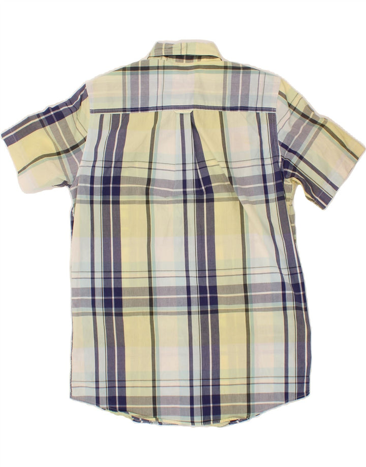 CHAPS Mens Short Sleeve Shirt Small Yellow Check Cotton Vintage Chaps and Second-Hand Chaps from Messina Hembry 