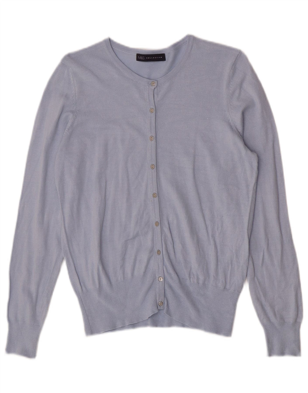 Marks & Spencer dame cardigan sweater UK 14 Medium Blue Viscose