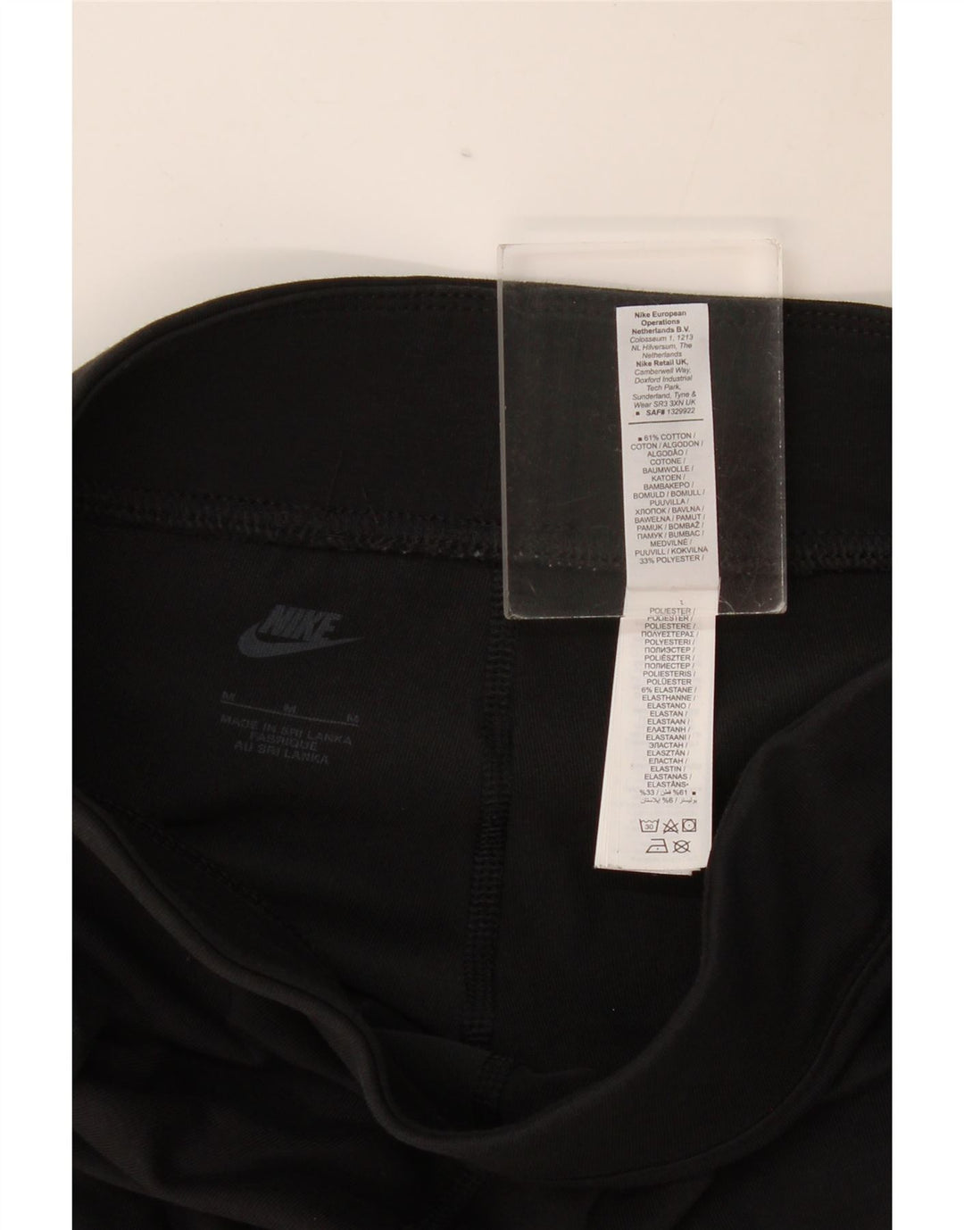 Nike Dame Grafiske Leggings UK 12 Medium Sort Bomuld