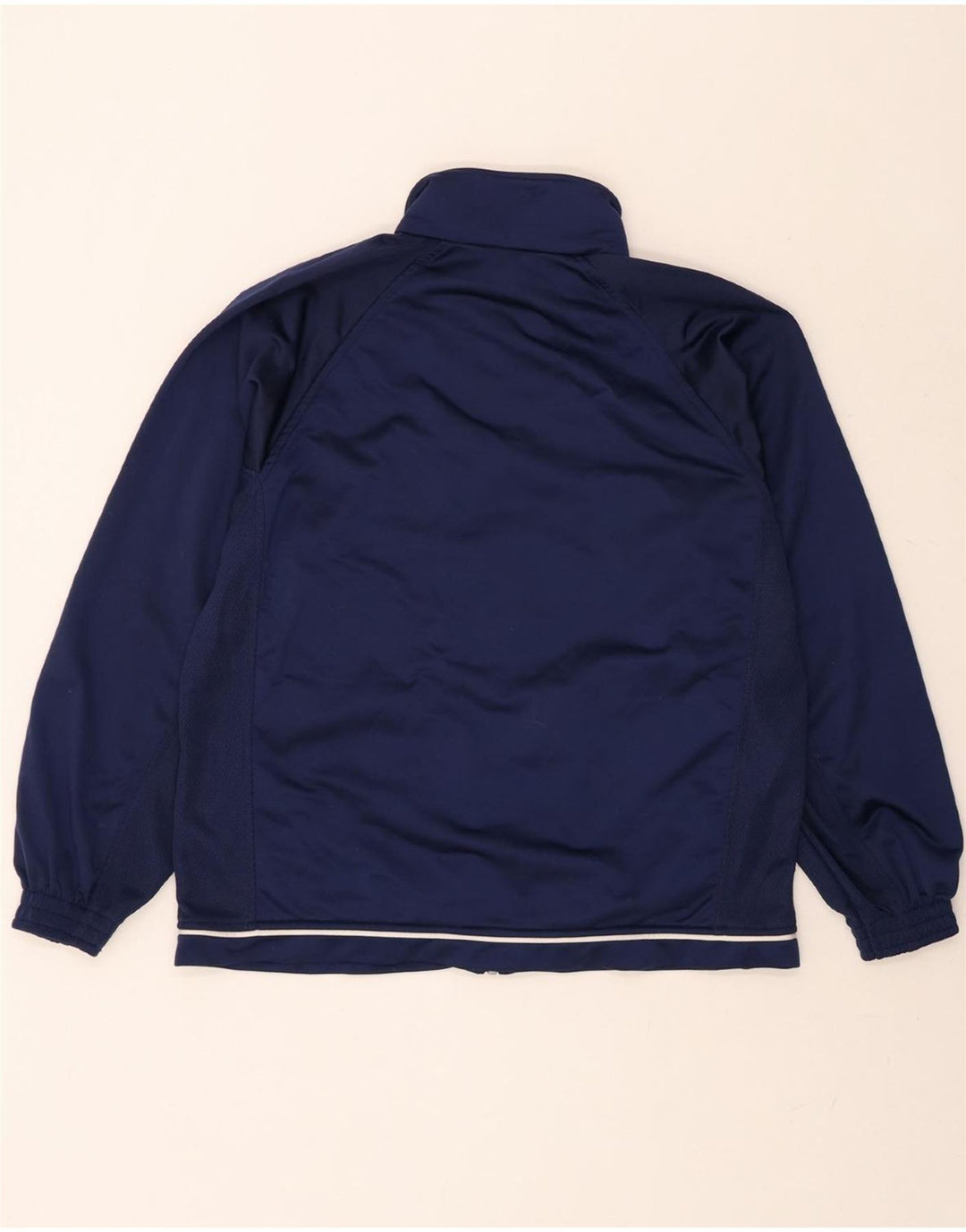 ASICS Mens Tracksuit Top Jacket Small Navy Blue Polyester Vintage Asics and Second-Hand Asics from Messina Hembry 