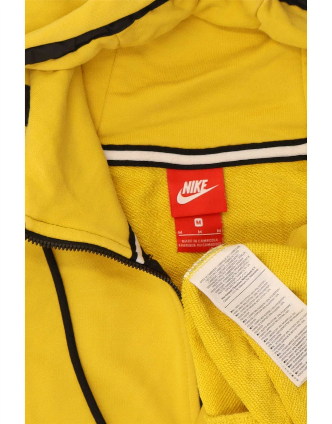 Nike hættetrøje med lynlås til mænd mellem gul bomuld