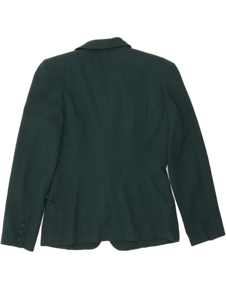 VINTAGE Womens 1 Button Blazer Jacket IT 46 Large Green Floral Acetate Vintage Vintage and Second-Hand Vintage from Messina Hembry 