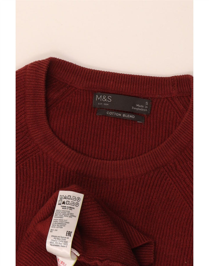 Marks & Spencer Herre sweater med rund hals, lille Bourgogne polyester