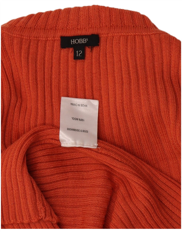 Hobbs Dame Rullehals Sweater UK 12 Medium Orange Uld