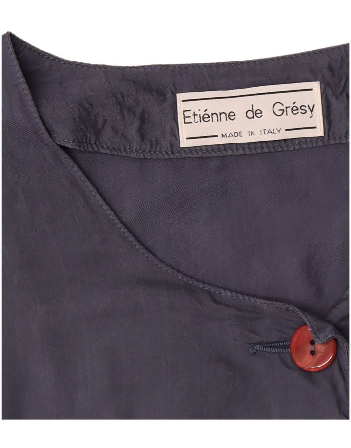 Vintage dame kortærmet 4-knaps blazerjakke UK 14 Medium Navy Blue