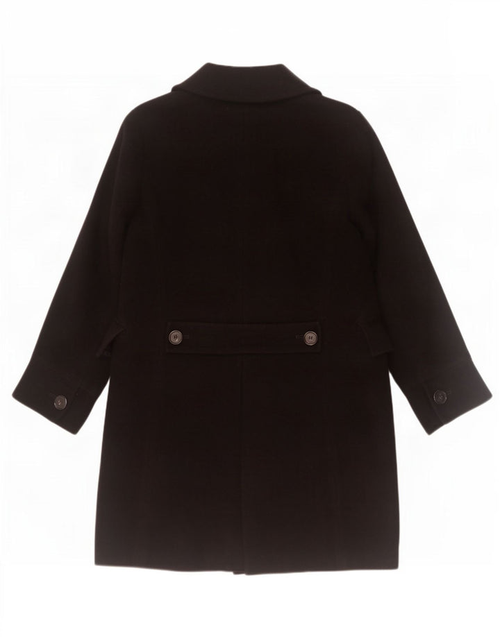 Zara Dame Dobbeltradet Frakke EU 40 Medium Sort Uld