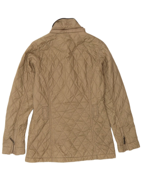 Barbour Quiltet jakke til kvinder UK 8 Lille beige polyamid