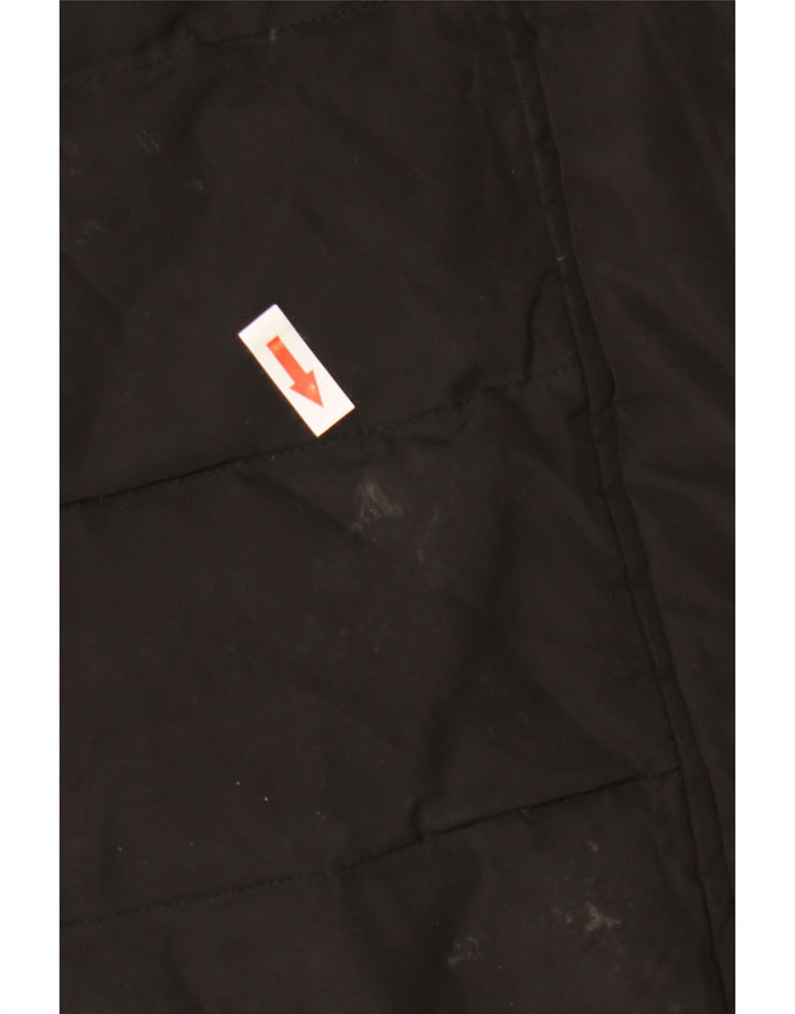 Zara Dame Hætte Polstret Frakke UK 18 XL Sort Polyester