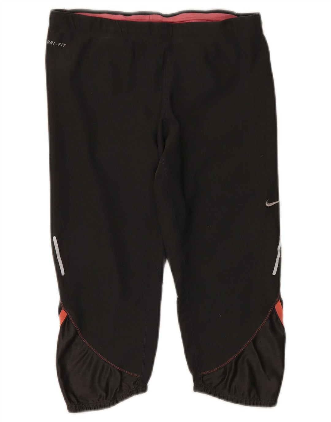 Nike Dame Dri Fit Capri Træningsdragt Bukser UK 14 Medium Sort Polyester