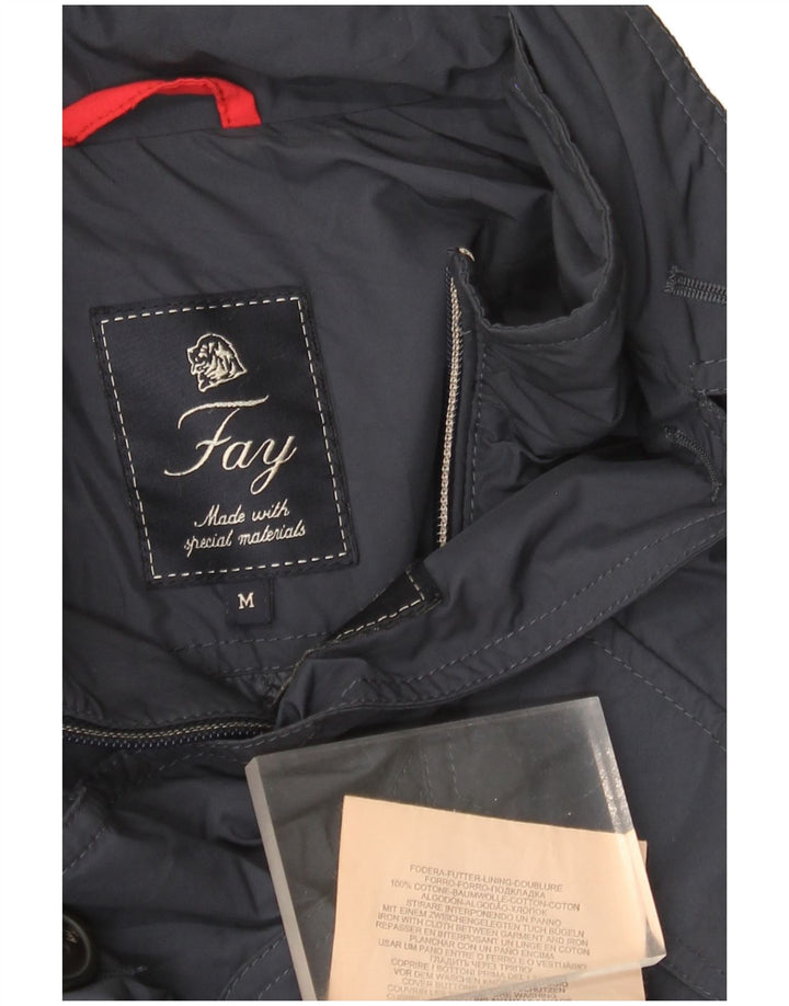 Fay Herre Utility Jacket UK 38 Medium Navy Blue Cotton
