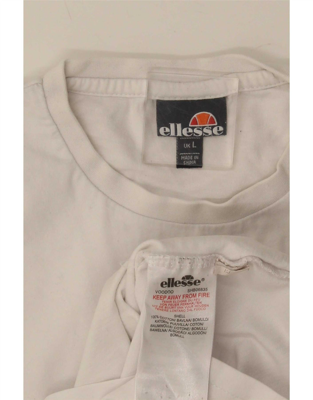 Ellesse Herre Grafisk T-Shirt Top Stor Hvid Bomuld