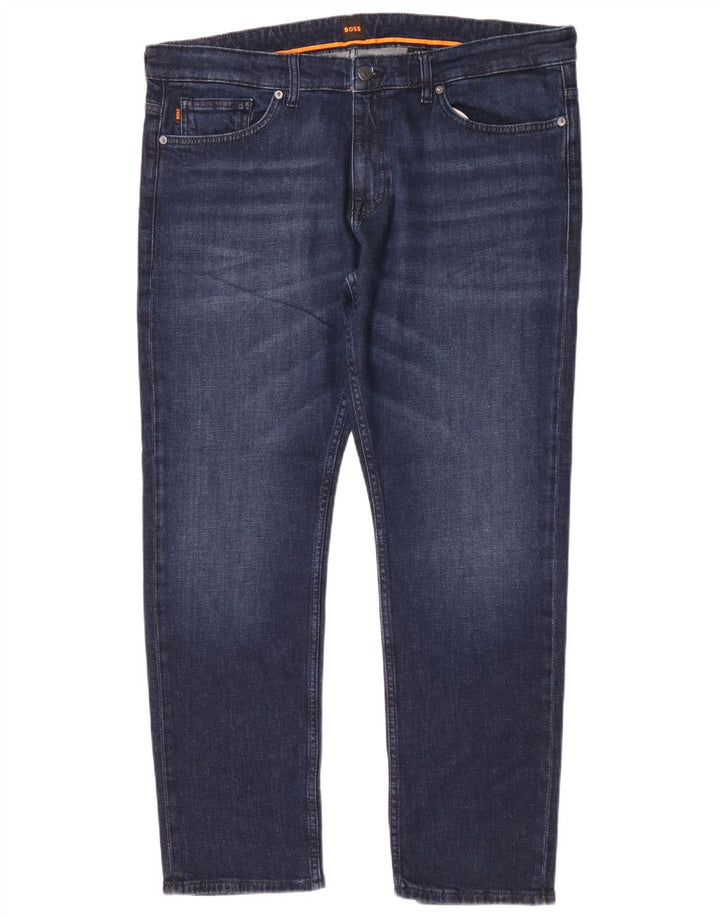 Hugo Boss Herre Delaware Slim Jeans W38 L32 Marineblå Bomuld