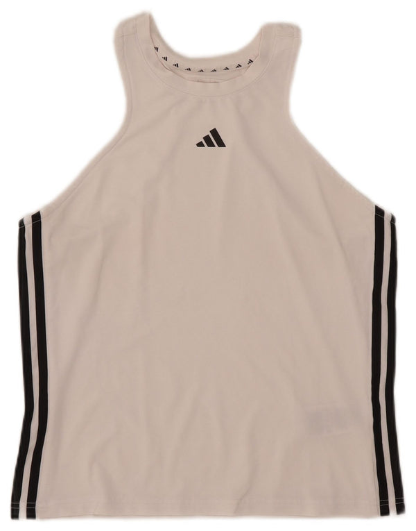 Adidas Womens Aeroready Slim Fit Vest Top UK 14/16 Large White Polyester