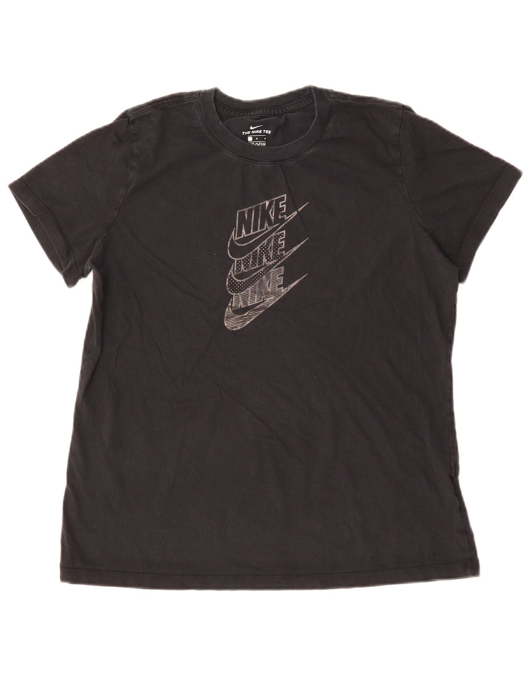 NIKE Grafisk T-shirt top til kvinder DK 14 Stor sort bomuld