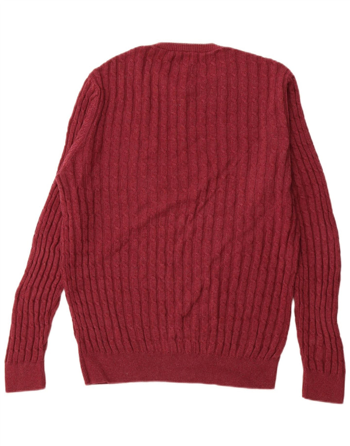 JACK WILLS Herre sweater med rund hals, medium rødbrun bomuld