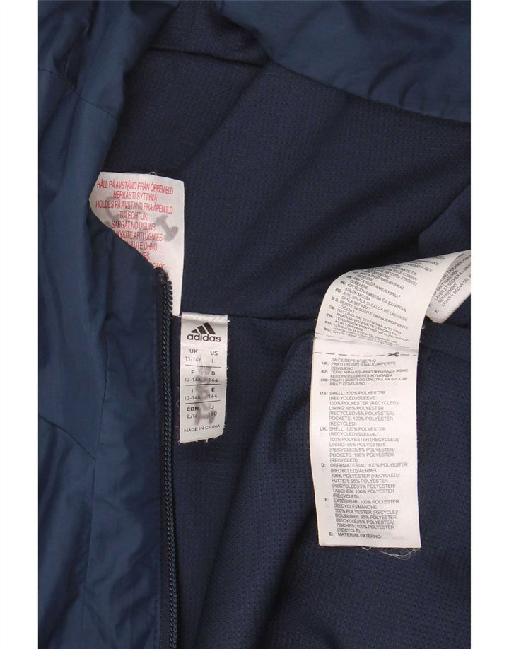 Adidas Træningsdragt med hætte til drenge Topjakke 13-14 år Marineblå polyester