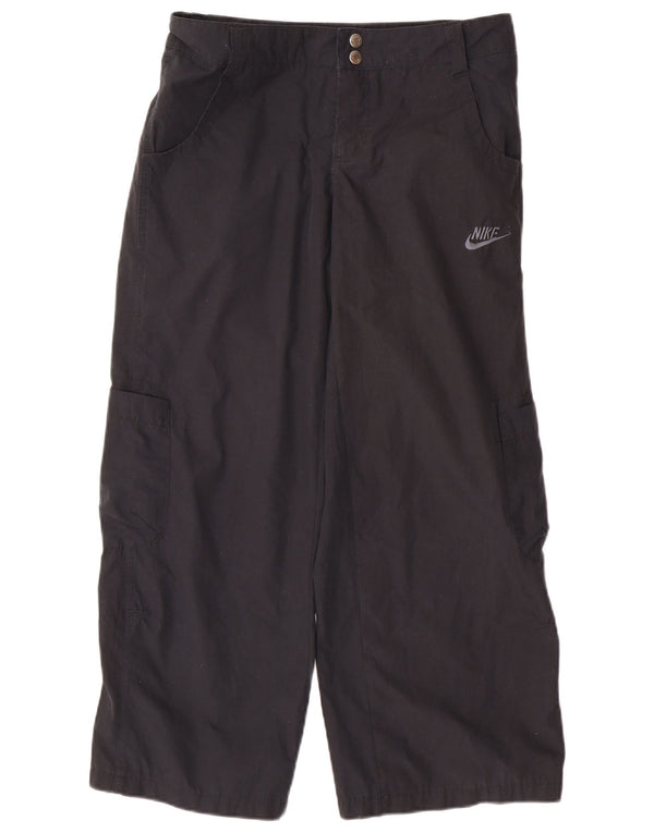 Nike Dame Straight Cargo Trousers UK 8 Small W28 L26 Black Polyester