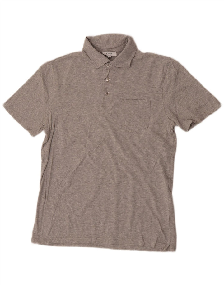 Reiss Polo Shirt til mænd, lille grå flækket bomuld