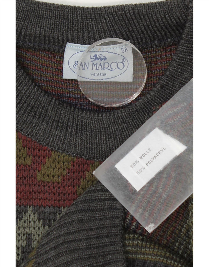 San Marco Herre Crew Neck Jumper Sweater IT 56 XL Flerfarvet Geometrisk