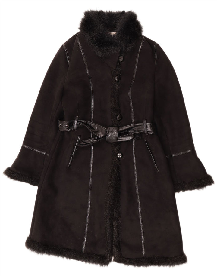 Pizazz Sherpa Overfrakke UK 14 Medium Sort Polyester