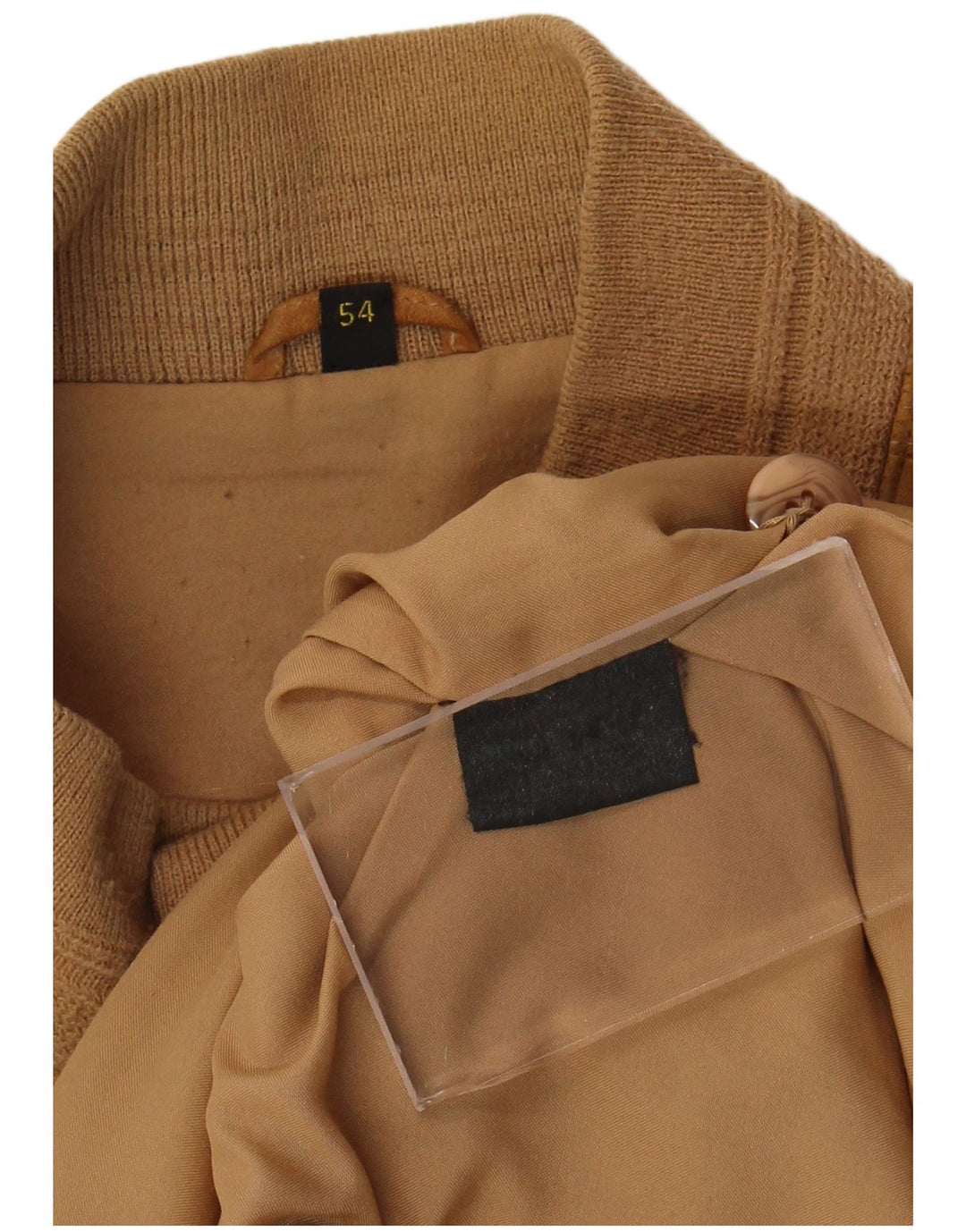 Vintage herre ruskind bomberjakke IT 54 2XL beige læder