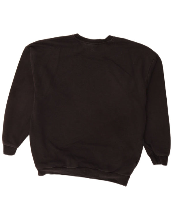 ADIDAS Graphic Sweatshirt Jumper UK 14 Stor sort bomuld