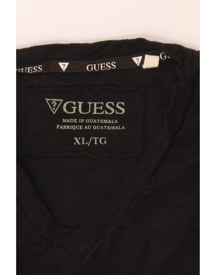 GUESS Mens T-Shirt Top XL Black Cotton Vintage Guess and Second-Hand Guess from Messina Hembry 