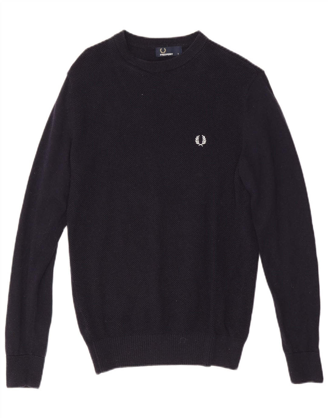 FRED PERRY Herre sweater med rund hals, lille marineblå uld