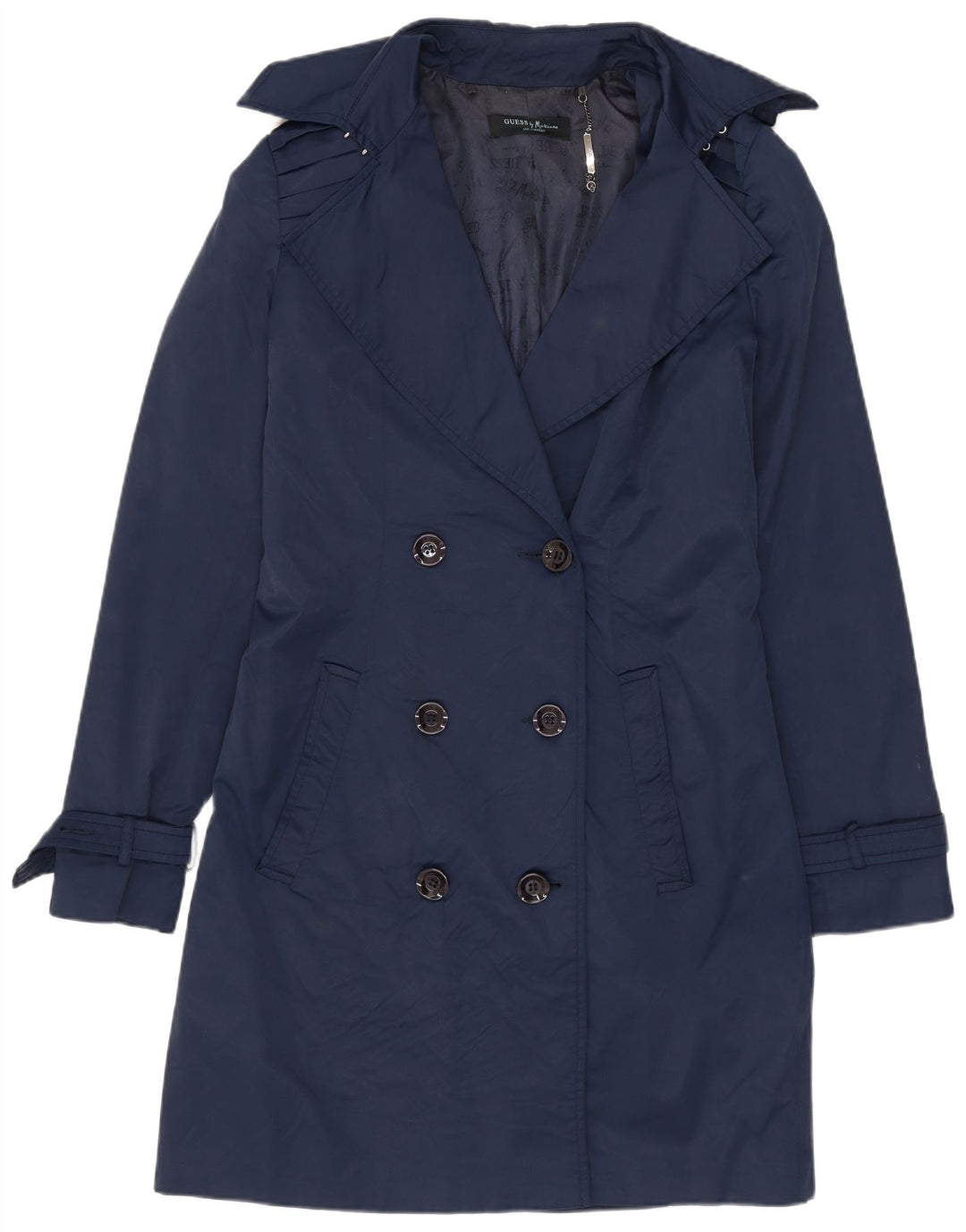Guess By Marciano Trench Coat til kvinder IT 42 Mellem marineblå bomuld