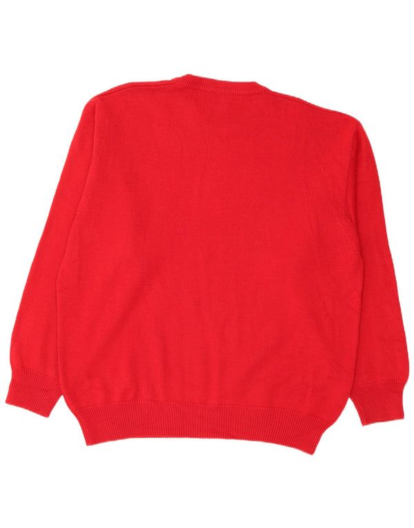 TRUSSARDI Herre sweater med rund hals XL Rød Merinould