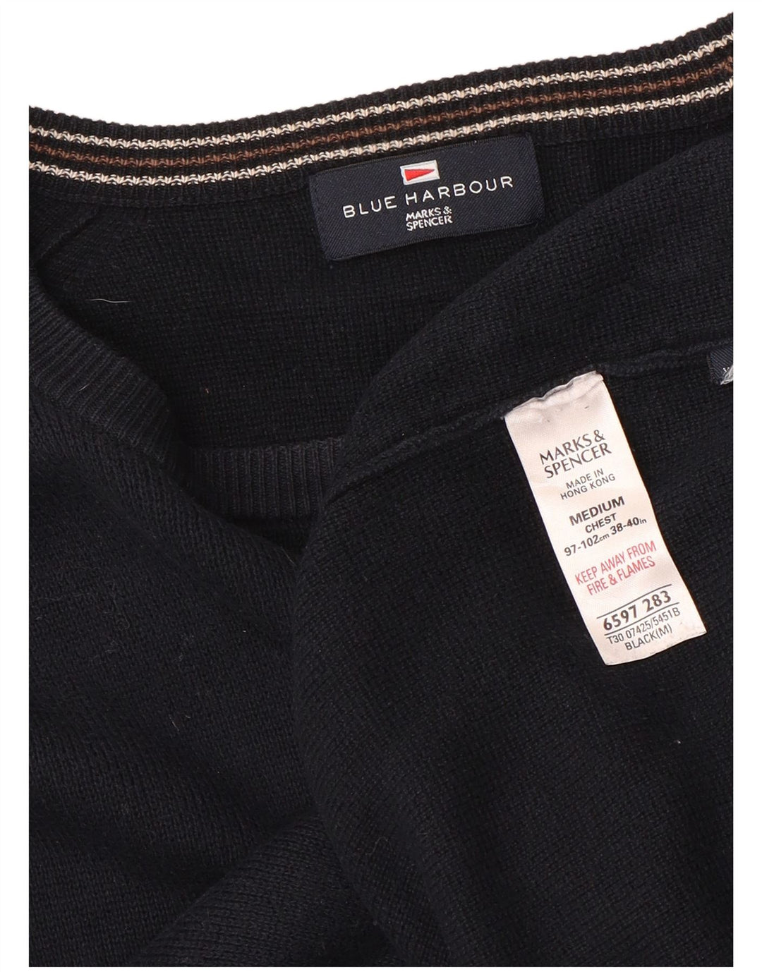 Marks & Spencer Herre Autograph Boat Neck Jumper Sweater Medium Navy Blue