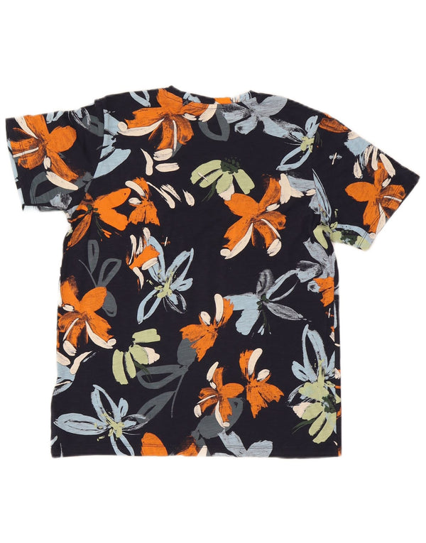 Jack & Jones drenge grafisk t-shirt top 13-14 år marineblå blomster bomuld