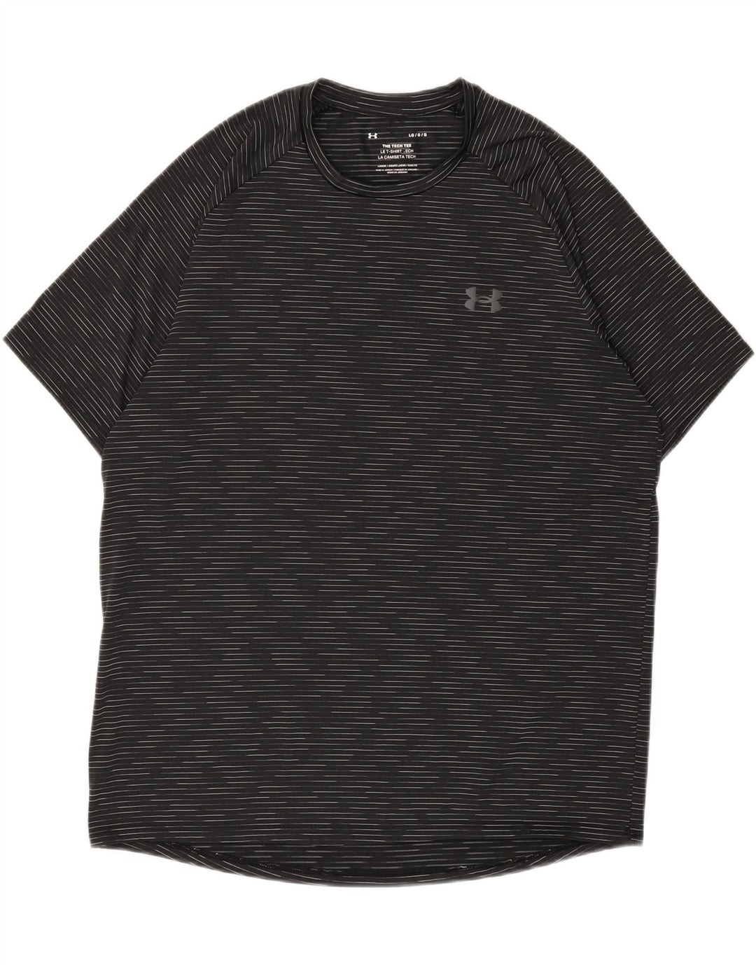 UNDER ARMOUR Mens T-Shirt Top Large Black Striped Vintage Under Armour and Second-Hand Under Armour from Messina Hembry 