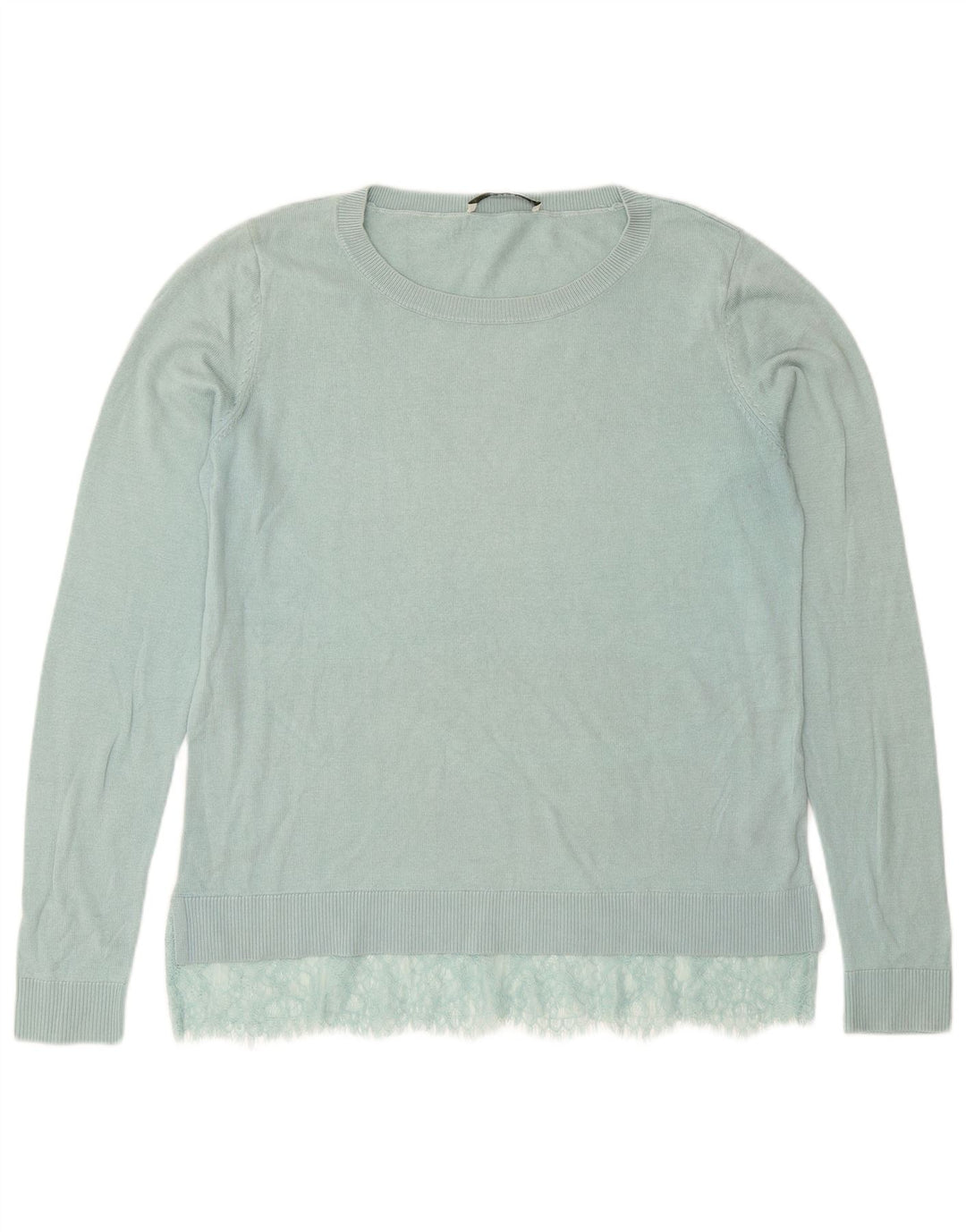 Oasis Dame Boat Neck Jumper Sweater UK 14 Medium turkis bomuld
