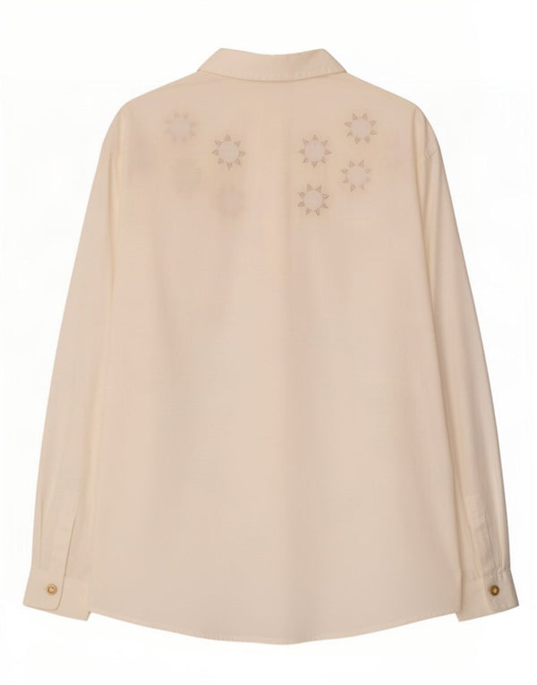 Roccobarocco Dameskjorte IT 46 Stor Off White Geometrisk Bomuld